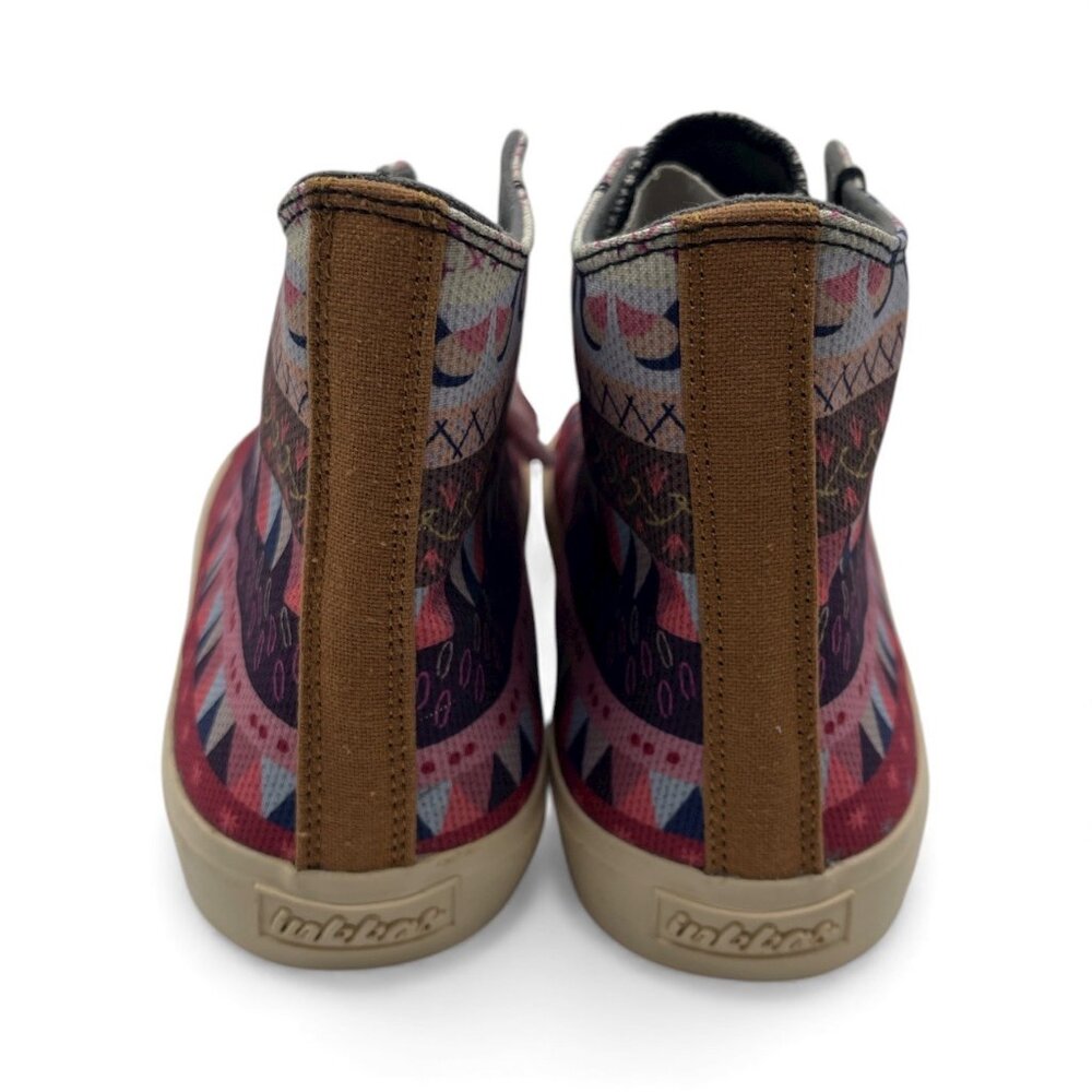 Inkkas Womens Chambray Boho Aztec Canvas Print High Top Sneakers Shoes SZ 8 - Picture 5 of 7